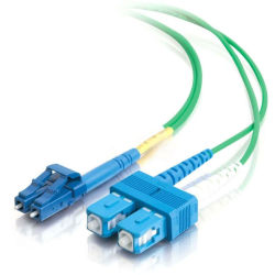 C2G 10m LC-SC 9/125 OS1 Duplex Singlemode Fiber Optic Cable (Plenum-Rated) - Green - 10m LC-SC 9/125 Duplex Single Mode OS2 Fiber Cable - Plenum CMP-Rated - Green - 33ft