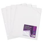 Avery Corner Lock 3-Hole Punched Plastic Sleeves, Clear, Pack Of 4