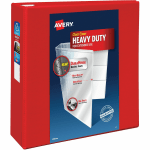 Avery Heavy-Duty View 3-Ring Binder With Locking One-Touch EZD Rings, 4in D-Rings, 43% Recycled, Red