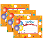 Hayes Certificates, 8-1/2in x 11in, Perfect Attendance & Reward Seals, 30 Certificates And 160 Seals Per Pack, Set Of 3 Packs