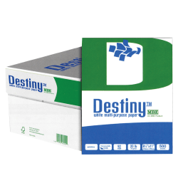 Destiny Multi-Use Printer & Copy Paper, White, Letter (8.5in x 11in), 5000 Sheets Per Case, 20 Lb, 92 Brightness, Case Of 10 Reams