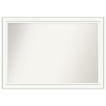 Amanti Art Non-Beveled Rectangle Framed Bathroom Wall Mirror, 29in x 41in, Craftsman White