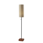 Adesso Trudy Floor Lamp, 62inH, Beige Fabric Shade/Walnut Base