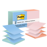 Post-it Pop Up Notes, 3 in x 3 in, 12 Pads, 100 Sheets/Pad, Clean Removal, Alternating Pastel Colors