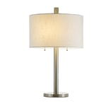 Adesso Boulevard Table Lamp, 28inH, White Shade/Silver Base