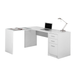 Monarch Specialties 60inW Corner Desk With 3 Drawers, White