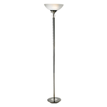 Adesso Metropolis 300W Torchiere Floor Lamp, 71 1/2inH, Frosted White Shade/Black Nickel Base