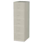 Lorell Fortress 26-1/2inD Vertical 5-Drawer Legal-Size File Cabinet, Putty