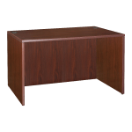 Lorell Essentials 48inW Rectangular Shell Computer Desk, Mahogany