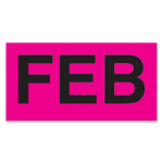 Tape Logic Permanent Inventory Label Roll, DL6722, Month-Style, "FEB," 6in x 3in, Pink, Roll Of 500