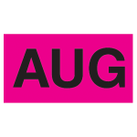 Tape Logic Permanent Inventory Label Roll, DL6842, Month-Style, "AUG," 6in x 3in, Pink, Roll Of 500