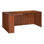 Lorell Essentials 72inW Corner Computer Desk Credenza, Left, Cherry