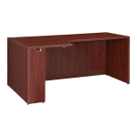 Lorell Essentials 66inW Corner Computer Desk Credenza, Left, Mahogany