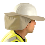 Stow Away Hard Hat Shade, Khaki, Most Full Brim