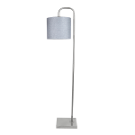 LumiSource Abel Floor Lamp, 62inH, Light Gray/Brushed Nickel