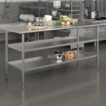 Flash Furniture Stainless Steel Work Table, 36inH x 72inW x 30inD, Silver