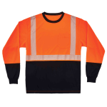 Ergodyne GloWear 8281BK Type R Class 2 Performance Long Sleeve T-Shirt, XX-Large, Orange