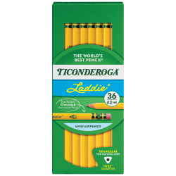 Ticonderoga Laddie Tri-Write Triangular No. 2 Pencils, #2 Lead, Soft, Pack of 36