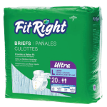 FitRight Ultra Briefs, Large, 48 - 58in, Blue, Bag Of 20