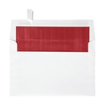 LUX Invitation Envelopes, A9, Peel & Press Closure, Red/White, Pack Of 1,000