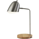 Adesso Simplee Jude Desk Lamp, 19-1/2inH, Natural/Brushed Steel