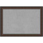 Amanti Art Magnetic Bulletin Board, Steel/Aluminum, 41in x 29in, Cyprus Walnut Wood Frame