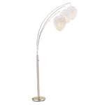 Adesso Belle Arc Floor Lamp, 82inH, White/Silver