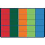 Carpets for Kids Premium Collection 25 Seats Colorful Rows Seating Rug, 6ft x 9ft, Multicolor