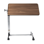 DMI Deluxe Heavy-Duty Tilt-Top Overbed Table, 46inH x 30inW x 15inD, Brown