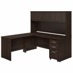 Bush Business Furniture Studio C 72inW x 30inD L-Shaped Desk With Hutch, Mobile File Cabinet And 42inW Return, Black Walnut, Standard Delivery