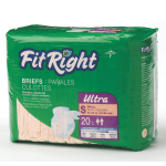 FitRight Ultra Briefs, Small, 20 - 33in, Peach, Bag Of 20