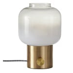 Adesso Lewis Table Lamp, 12inH, White Shade/Antique-Brass Base