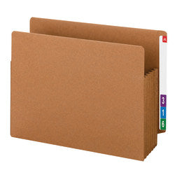 Smead TUFF End-Tab File Pockets, 5 1/4in Expansion, Letter Size, 30% Recycled, Redrope, Box Of 10