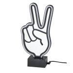 Adesso Simplee Infinity Neon Table Lamp, 10inH, Peace Sign, Black