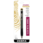 Zebra Pen STYLUSPEN Retractable Stylus Pen With Grip, Medium Point, 1.0 mm, Slate Gray Barrel, Black Ink