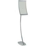 Azar Displays Curved Steel-Frame Floor Stand Sign Holder, 17in x 11in, Silver