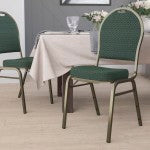 Flash Furniture HERCULES Series Dome Back Stacking Banquet Chair, Green/Goldvein