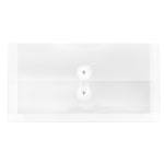 JAM Paper Booklet Plastic Envelopes, #10, Button & String Closure, Clear, Pack Of 12