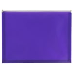 JAM Paper #10 Plastic Envelopes, Zipper Closure, Purple, Pack Of 12