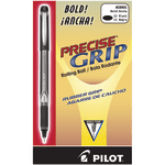 Pilot Precise Grip Liquid Ink Rollerball Pens, Bold Point, 1.0 mm, Black Metallic Barrel, Black Ink, Pack Of 12 Pens