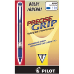 Pilot Precise Grip Liquid Ink Rollerball Pens, Bold Point, 1.0 mm, Blue Metallic Barrel, Blue Ink, Pack Of 12 Pens