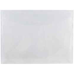 JAM Paper Plastic Envelopes, Letter-Size, 8 7/8in x 12in, Clear, Pack Of 12