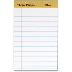 TOPS Docket Gold Wirebound Writing Tablet, 8 1/2in x 11in, 70 Sheets, Canary