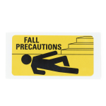 Medline Fall Precaution Labels, 3in x 1 1/2in, Yellow, Pack Of 500