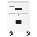 FireKing 30-Minute Fire-Rated 18inW Vertical 2-Drawer Mobile Locking Fireproof File Cabinet, Metal, Arctic White, Dock-to-Dock Delivery