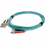 AddOn 4m SC (Male) to ST (Male) Aqua OM4 Duplex Fiber OFNR (Riser-Rated) Patch Cable - 100% compatible and guaranteed to work in OM4 and OM3 applications