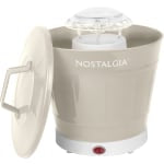 Nostalgia Hot Air Popcorn Maker And Bucket, 10-1/8inH x 9-15/16inW x 9-15/16inD, Khaki