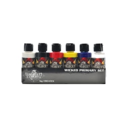 Createx Wicked Airbrush Color Set, Detail Primary Set, 2 Oz