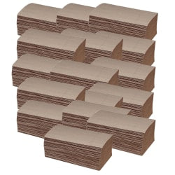 SKILCRAFT 1-Ply Paper Towels, 40% Recycled, Kraft, 250 Sheets Per Pack, Case Of 16 Packs (AbilityOne 8540-01-494-0911)