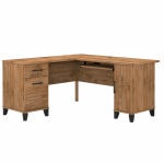 Bush Business Furniture Somerset 60inW L-Shaped Corner Desk With Storage, Fresh Walnut, Standard Delivery